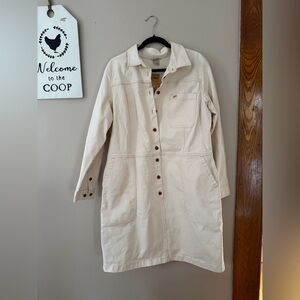 NWT New Duluth Studio Makers Dress XL White Cream Denim Shirt Dress